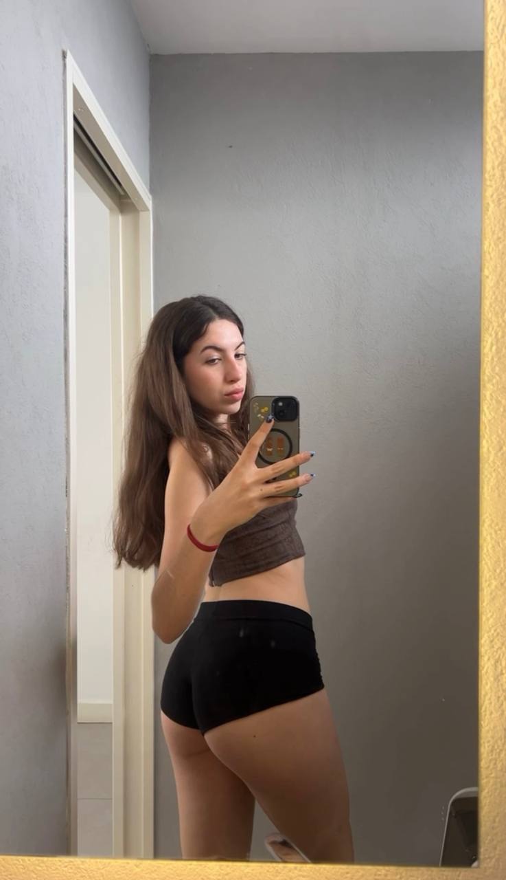 Amber in her underwear in Windhoek